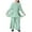 Light Green, variant on Muslim Long Sleeve Blouse Wide Leg Pants Suits Spring Solid Abaya Cute Girls Matching Sets 2Pcs Tracksuišs Turkey Kaftan