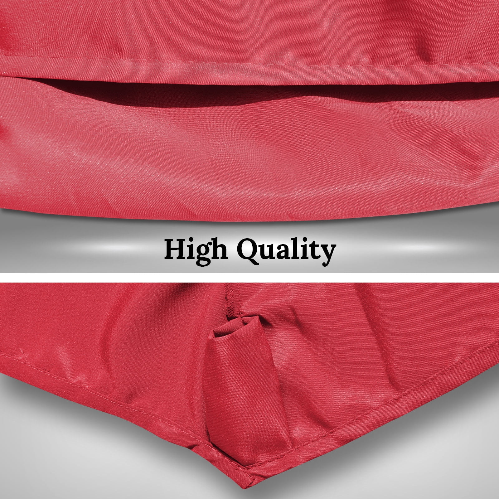 Sunrise 10' Umbrella Canopy Top Cover Patio Replacement Top Cover 8 Ribs Outdoor Sunshade (Burgundy, Cover only, Frame not Included)