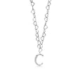 thumbnail image 2 of Gem Stone King Made in Italy 925 Sterling Silver Heart Chain Pendant Necklace for Women with Dangling Initial C Letter Charm with Moissanite, 2 of 4