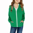 thumbnail image 5 of Girls Zip Up Hoodies Teen Thin Fleece Full-Zip Sweatshirts Jacket Hooded Casual Fall Lightweight Coat with Pocket, 5 of 6