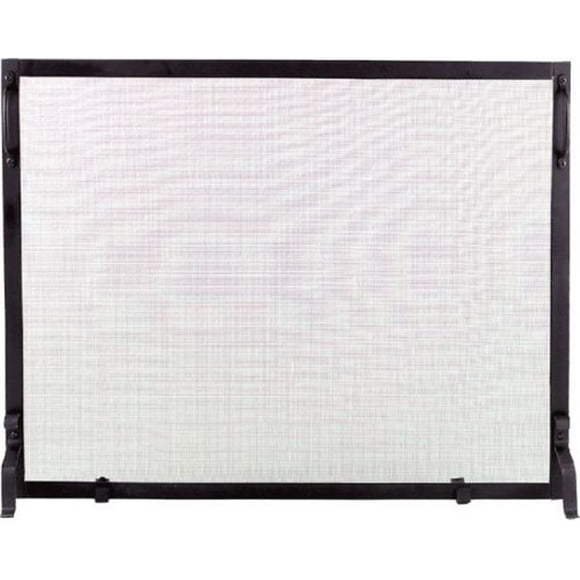 Wrought Iron Panel Screen, Black