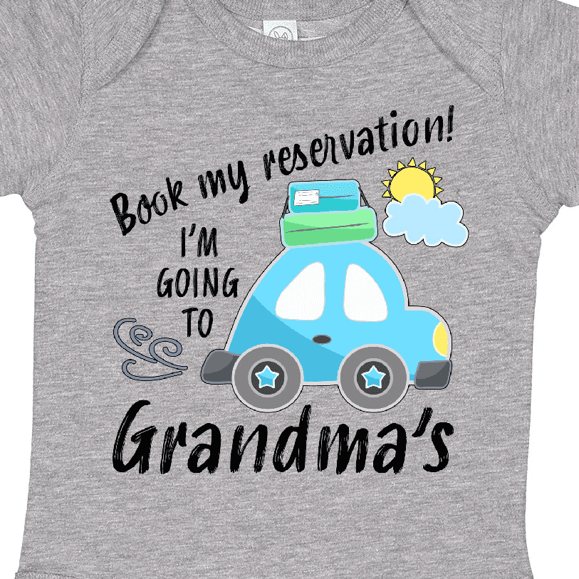Inktastic Book My Reservation I'm Going to Grandma's Boys or Girls Baby Bodysuit