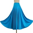 thumbnail image 5 of Kaerm Women's Ruffle High Waist Elastic Waistband Dance Skirts Ballroom Dance Stage Performance Sky Blue L, 5 of 6