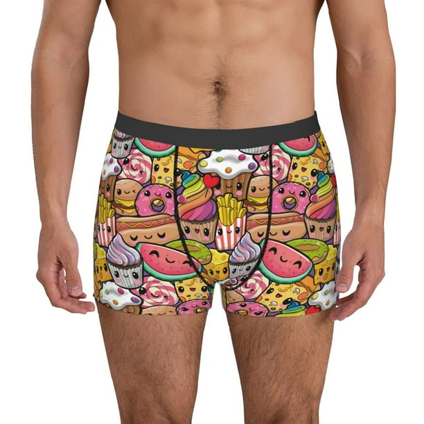 Balery Fruit-Flavored Ice-Cream Calzoncillos bóxer para hombre, ropa interior de algodón suave y transpirable con cinturilla de nailon-Medium