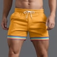 thumbnail image 2 of Xdzjlr Running Shorts For Men,Summer Solid Color Rainbow Pocket Drawstring Straight Beach Leisure Running Shorts For Men, 2 of 5