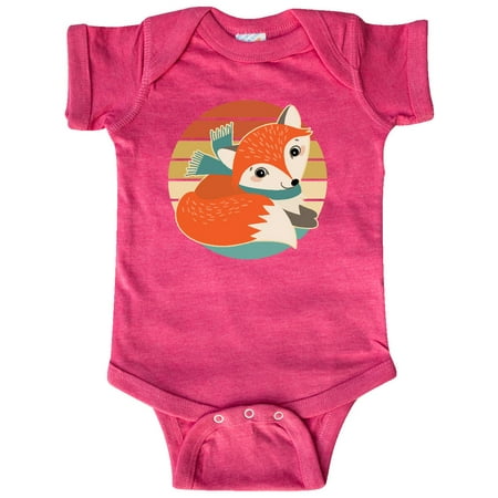 

Inktastic Woodland Fox Retro Sunset Gift Baby Boy or Baby Girl Bodysuit