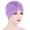 Purple, variant on Herrnalise Women Solid India Hat Muslim Ruffle Chemo Hat Beanie Wrap Cap