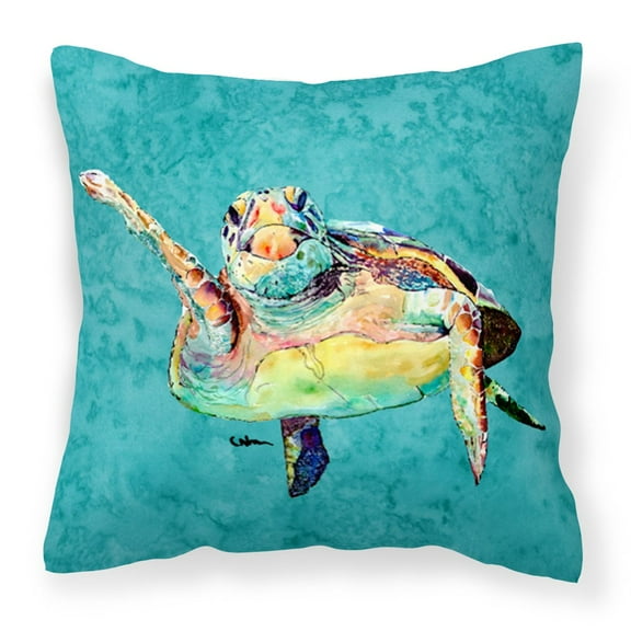 Carolines Treasures 8672PW1414 Turtle Fabric Decorative Pillow 14HX14W multicolor