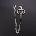 thumbnail image 3 of 2 Pcs Layers Metal Jeans Chain Long Punk Hip-hop Trendy Belt for Lady Boy Silver (45cm Style), 3 of 7