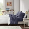 thumbnail image 3 of Comfort Classics Cotton Jersey Knit 3 Piece Blue Sheet Set, Twin, 3 of 6