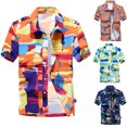 thumbnail image 3 of HEVIRGO Hawaiian Summer Beach Plus Size Men Turn Down Collar Short Sleeve Shirt&nbsp;Top, 3 of 10