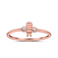 thumbnail image 2 of Rose Tone, Simulated Cubic Zirconia Size-5 Bumble Bee Wedding Band Ring 925 Sterling Silver, 2 of 7