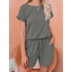 thumbnail image 4 of Mono De Cintura Con Cordón, Mono De Manga Corta Casual, Ropa De Mujer, 4 of 4