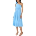 thumbnail image 5 of INSPIRE CHIC Women's One Shoulder Dresses Sleeveless Elegant Bow Cocktail Midi Dress 2XL Light Blue, 5 of 7