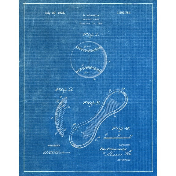 Original Baseball Cover Artwork Submitted In 1924 - Baseball - Patent Art Print