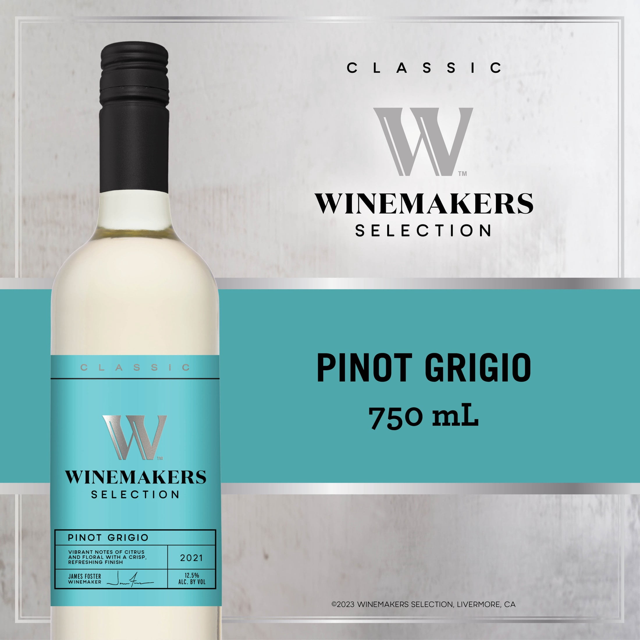 Winemakers Selection Pinot Grigio, White Wine, 750ml