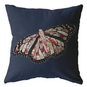 Amrita Sen Designs Amrita Sen Rustic Butterfly Indoor Outdoor Pillow Zip 26" x 26"