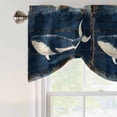thumbnail image 5 of Tie Up Valances for Windows, Summer Whale Blue Adjustable Valance Curtains Window Treatment for Living Room, Coastal Ocean Vintage Wooden Grain Rod Pocket Kitchen Curtains & Drapes 60x18 Inch, 5 of 9