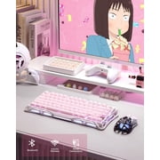 GravaStar Mercury K1 75% Wireless Mechanical Keyboard, Gasket Mount, 8000mAh Battery, Kailh Cherry Pink Linear Switches, RGB Lighting - Sakura Pink