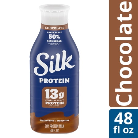 Silk Protein Dairy Free, Lactose Free Chocolate Complete Plant Protein Milk, Plant Based Milk, 48 fl oz Bottle