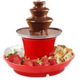 thumbnail image 5 of Chocolate Fondue Fountain Basdi 3-Tier Chocolate Fondue Fountain - Melting Machine with Tray for Parties and Events | Easy Clean, Versatile, Perfect for Christmas and Birthday Celebrations, Red, 5 of 9