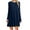 Navy, variant on TAGOLD Womens Summer Dresses,Women's Fashion Casual Long Sleeve Solid Round Neck Ladies Loose Mini Dress