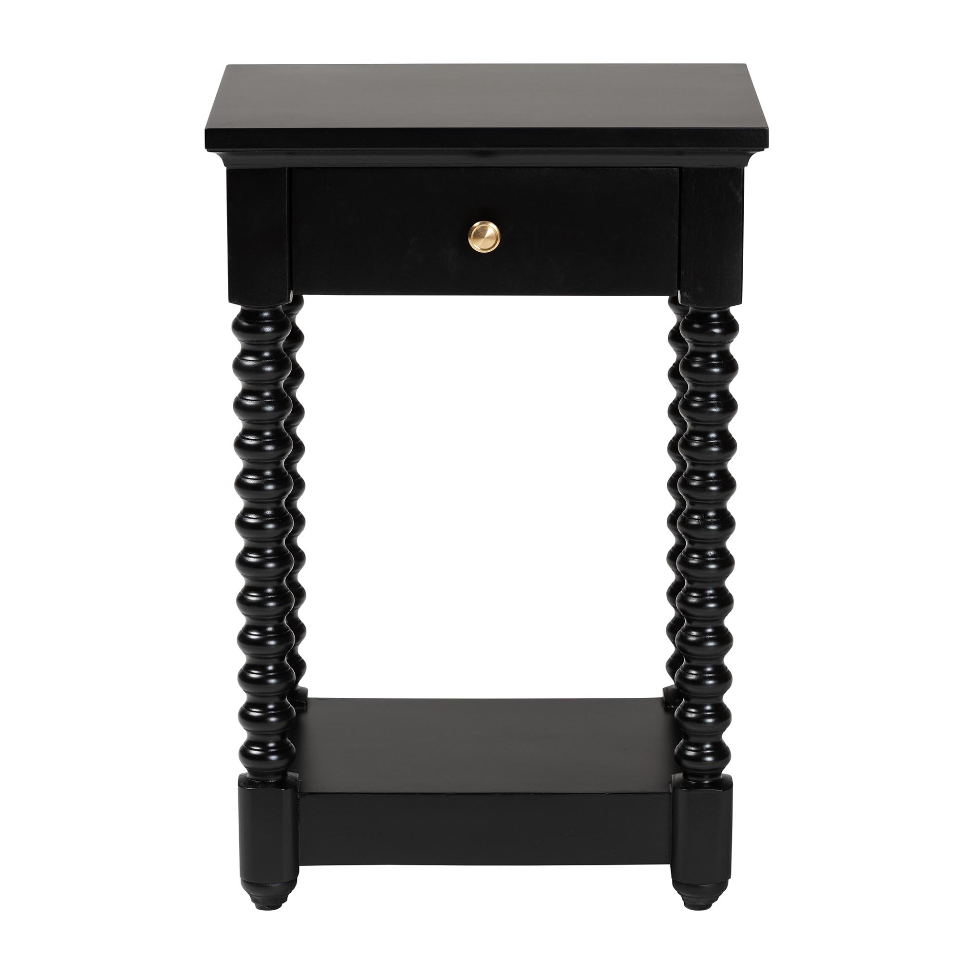 bali & pari Terentia Mid-Century Nightstand, 1-Drawer, Black