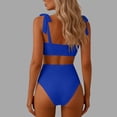 thumbnail image 5 of Kilaqueen Women's High Waisted Bikini Sets Tummy Control Swimsuits Full Coverage Square Neck Cute Bow Two Piece Bathing Suit, 5 of 5