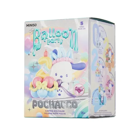MINISO Pochacco Balloon Carnival Party series blind box decoration pieces Kawaii car toys around children‘s birthday gifts
