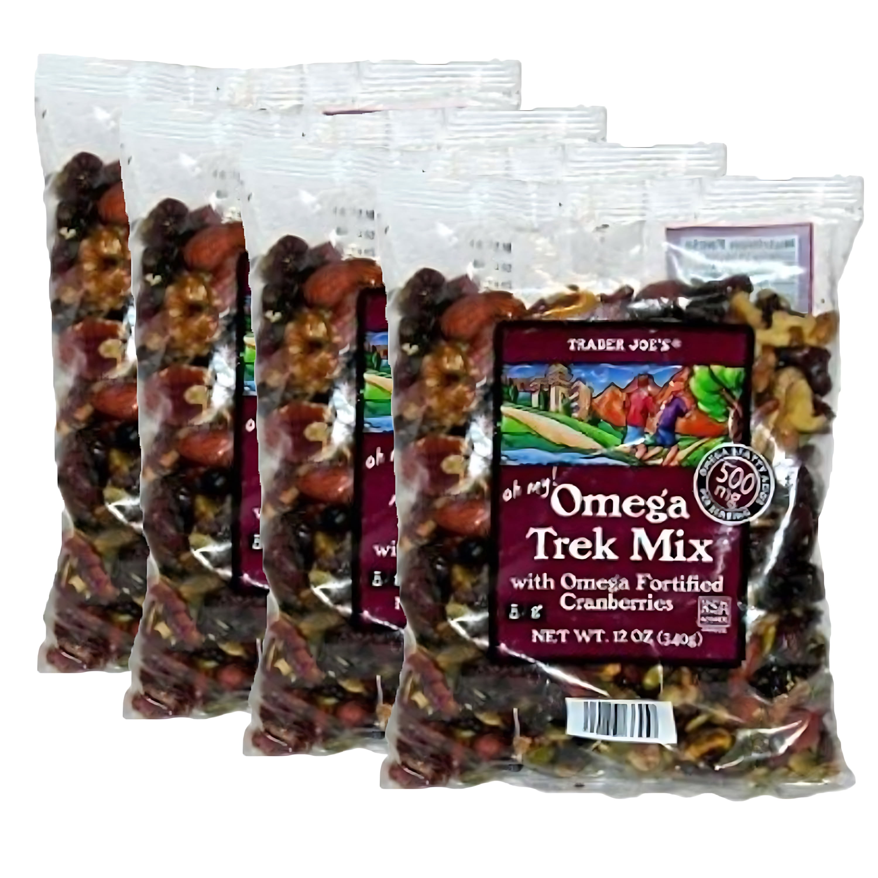 Pack of 3 Trader Joe's Omega Trek Mix - Nutritious Trail Mix, 12 oz