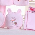thumbnail image 6 of CAUYDY Newborn Girl Outfits Preemie Boy Pajamas Baby Layette Long Sleeved Shirt Warm Hat 2Pants Bib 5 Pieces Soft Set for Unisex Infant Fall Sizes 0-3 Months,Pink, 6 of 7