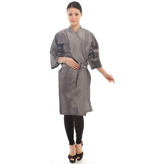 Perfehair Salon Client Gown Robes Cape, Hair Salon Smock for Clients- Kimono Style, Grey