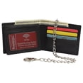 thumbnail image 5 of Marshal Wallet Genuine Leather RFID Bifold Chain Logo UnisexWallet, Marijuana, 5 of 23