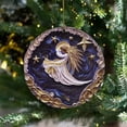 thumbnail image 2 of (2 Pack) Christmas Craft Pendant Mysterious Navy Blue and Gold Acrylic Decoration for Home Car and Holiday Art Displays, 2 of 7