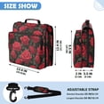 thumbnail image 3 of Zipper Binder with Shoulder Strap 2 inch 3 Ring Waterproof File Folder Organizer Bag 500 Sheet Red Roses Pattern, 3 of 8