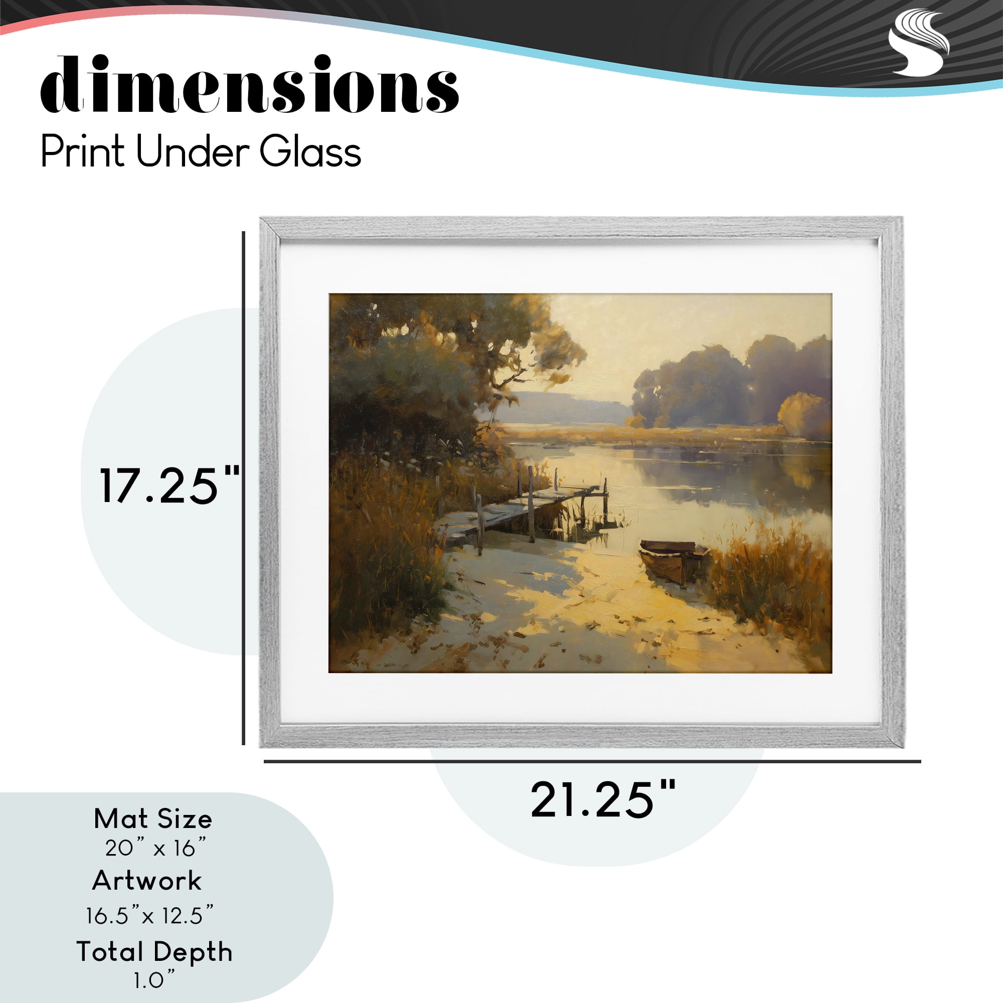 Golden Hour in Autumn Gray Framed Print Under Glass, design by Arlington Prints