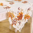 thumbnail image 1 of Thanksgiving Embroidered Maple Leaves Fall Dining Table Runners, Autumn Festival Polyester Dresser Scarf, 1 of 5