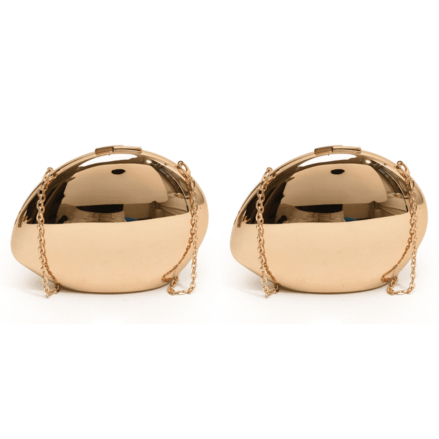 Bolso Noche Metal para Mujer Reflectante Boda Fiesta Graduación (dorado)