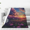 thumbnail image 1 of Balery Dreamy Dandelion Sunset Manta de Felpa Suave y Acogedora – Cobija de Franela Aterciopelada para Cama, Lavable y Cálida para Sofá, Mascotas, Transpirable-80"x60", 1 of 7