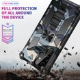 thumbnail image 7 of SaniMore for Samsung Galaxy S23 Ultra Case, Rugged PC & Soft TPU CD Magnetic Cover Built-in Car Mount & Multi-View Kickstand Camouflage Military Grade Shockproof Heavy Duty Protective Shell, Lightblue, 7 of 7