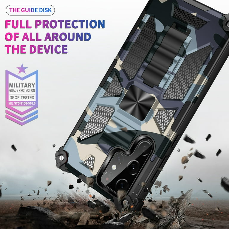 for Samsung Galaxy S22 Ultra Case, Luxury Anti-falling Shockproof Hybrid  Military Grade Cover W/Built-in Kickstand