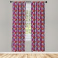 thumbnail image 4 of Ambesonne Floral Window Curtains, Romantic Poppy Petals Art, Each 28" W x 84" L, Magenta Vermilion, 4 of 4
