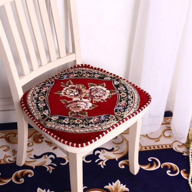 Nvzi Cojín para jardín, terraza, hogar, cocina, oficina, grueso y cómodo, 43 x 45 cm (rojo)
