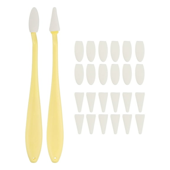 Uxcell Sketch Trimmer Erase Sponge Wiper, Oil Pastel Blending Pencils Drawing Tool with 20 Pcs Replacement Sponge Wipes for Shadowing Highlight Correcting (Pack of 2, Yellow)