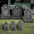 thumbnail image 2 of Tombstones Skulls Decoration Set, Gray, 6 Pieces, Halloween by Way To Celebrate, 2 of 11