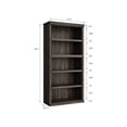 thumbnail image 2 of Eastvita 5-Layer Retro-Style 6287-Inch High Bookshelf with Open Storage - Floor-Standing Display Cabinet Storage Rack Easy to Assemble Suitable for Living Room Bedroom Office, 2 of 4