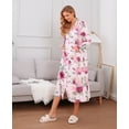 thumbnail image 7 of Richie House Women's Floral Robes Zip Front Nightgown Housecoat Lounge Dress S-3XL RHW4001-A-M, 7 of 7