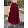 thumbnail image 5 of PRETTYGARDEN Long Skirts for Women Summer Vacation Outfits Spring Chiffon Elastic Waist Flowy A-Line Pleated Midi Skirt, 5 of 10