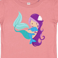 thumbnail image 4 of Inktastic Mermaid And Dolphin, Mermaid With Purple Hair Girls Baby T-Shirt, 4 of 5