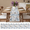 thumbnail image 4 of Marine Life Ocean Shell Coral Starfish Table Runner 13x60in Non-Slip Cotton Linen Table Runners, Vintage Wooden Plank Dresser Scarves TableRunner for Dinner Kitchen Dining Wedding Party, 4 of 9
